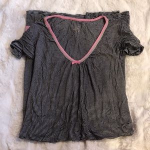 Black and White Striped Pajama Dress